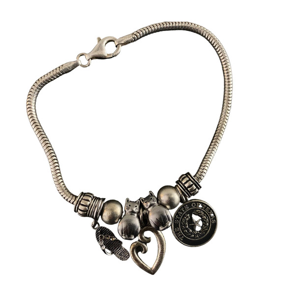 James Avery IBB THAI Sterling Silver 925 Mother’s Love Heart Mix Charm Bracelet